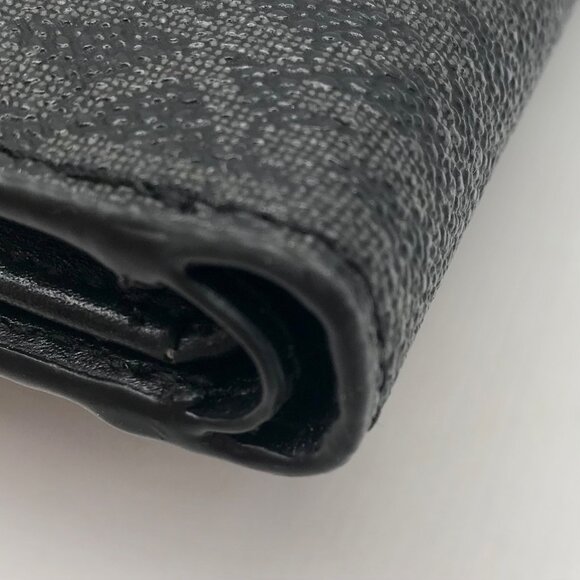 Michael Kors Black Signature Canvas and Leather Double Zipper Wallet Wristlet - Picture 7 of 11